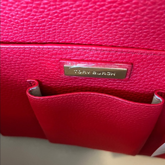 NWT Tory Burch Brody Tote Liberty Red/Beige Pebbled Leather - Picture 10 of 11